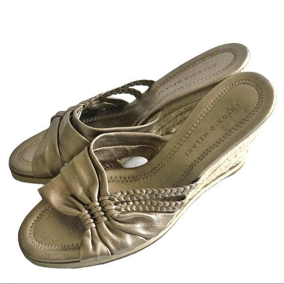 ANTONIO MELANI Gold Espadrille Wedge - Picture 6 of 13